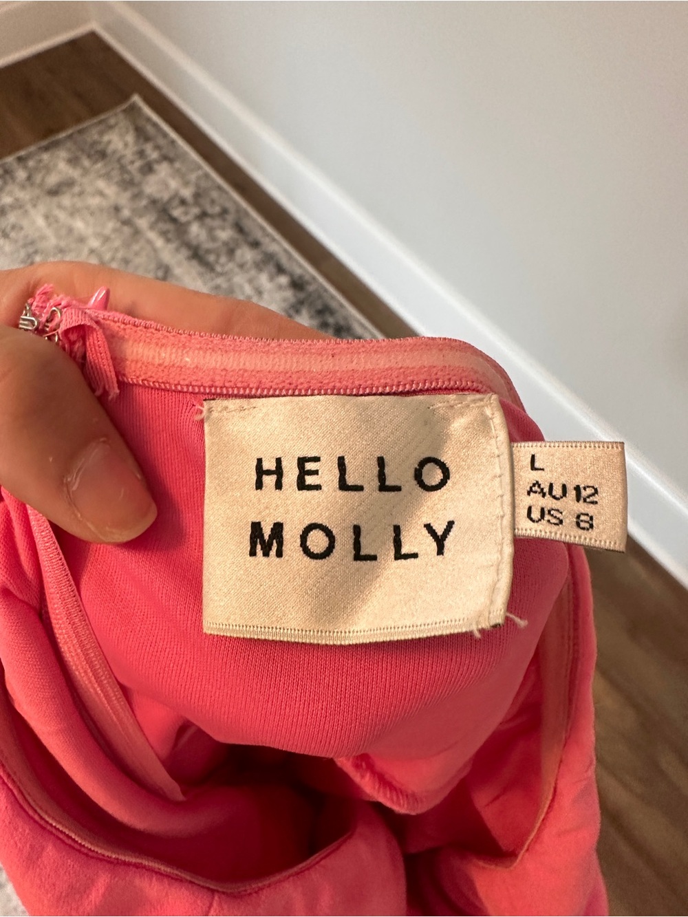 Hello Molly Strapless Pink Ruffle Hem Mini Dress - Picture 5 of 5